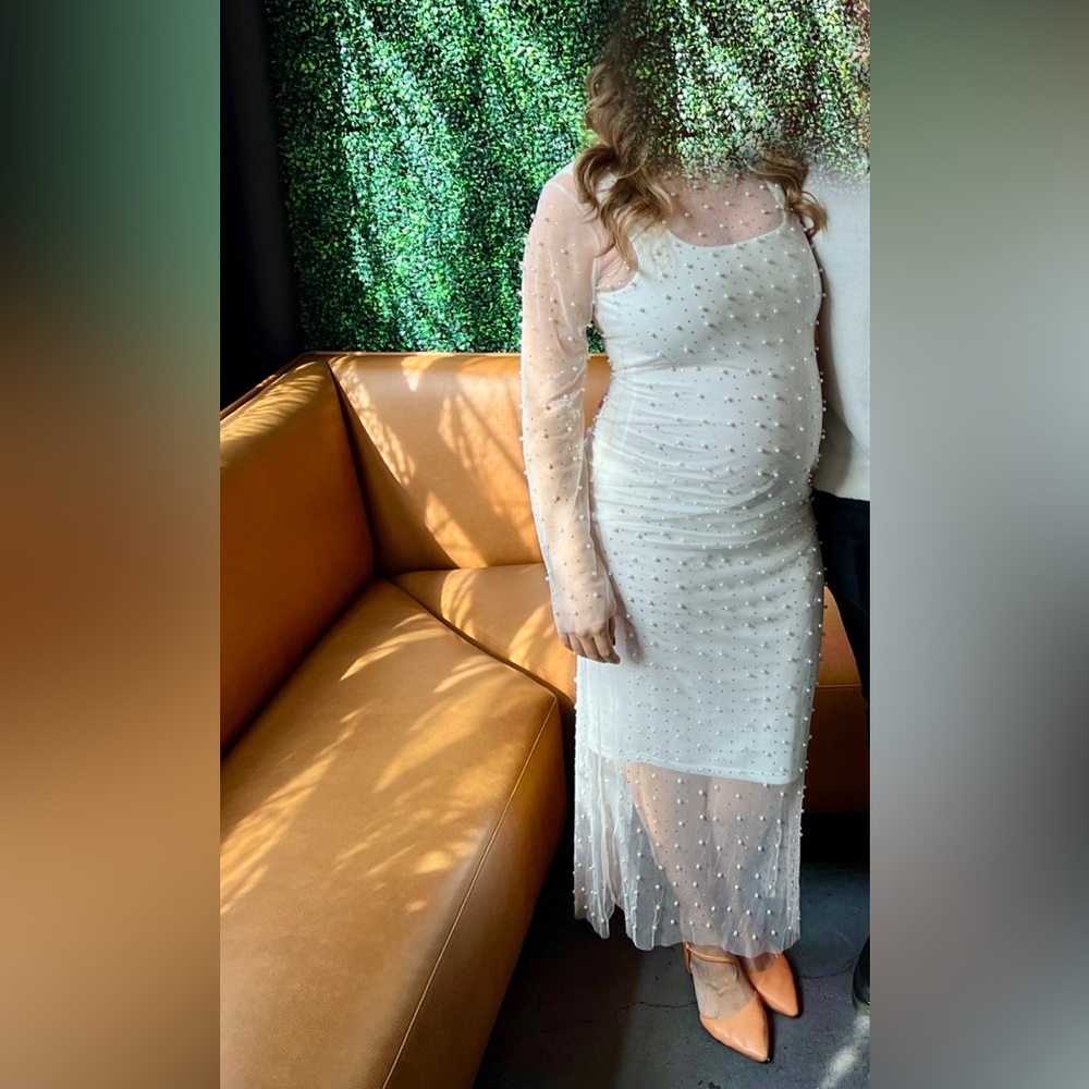 White Sheer Mesh Dress